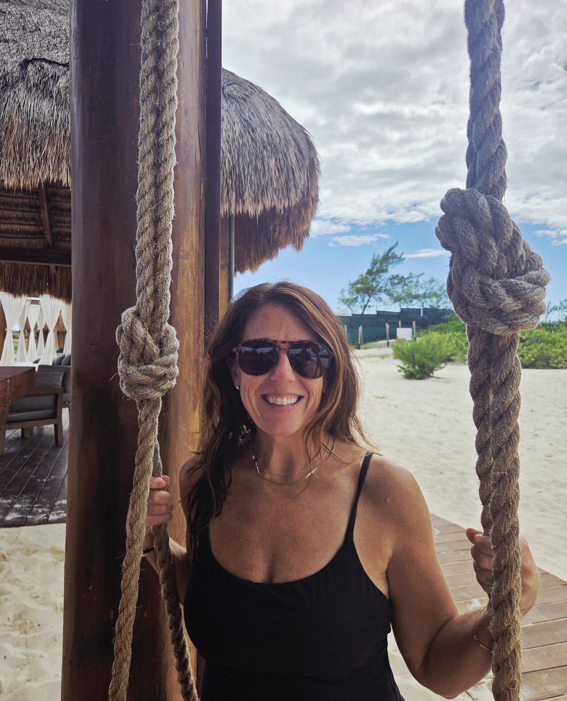 A rope swing over the water in Mexico